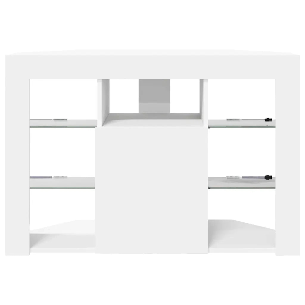 Mobile TV LED-Credenza per TV con LED-Console TV Angolare Bianco 100x40x68cm Legno multistrato