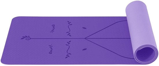 Mat di Yoga 6 mm - Antiscivolo - Mat di Fitness - Mat di Ginnastica - Mat di Sport - Pellegrado - Cinturino di Porta