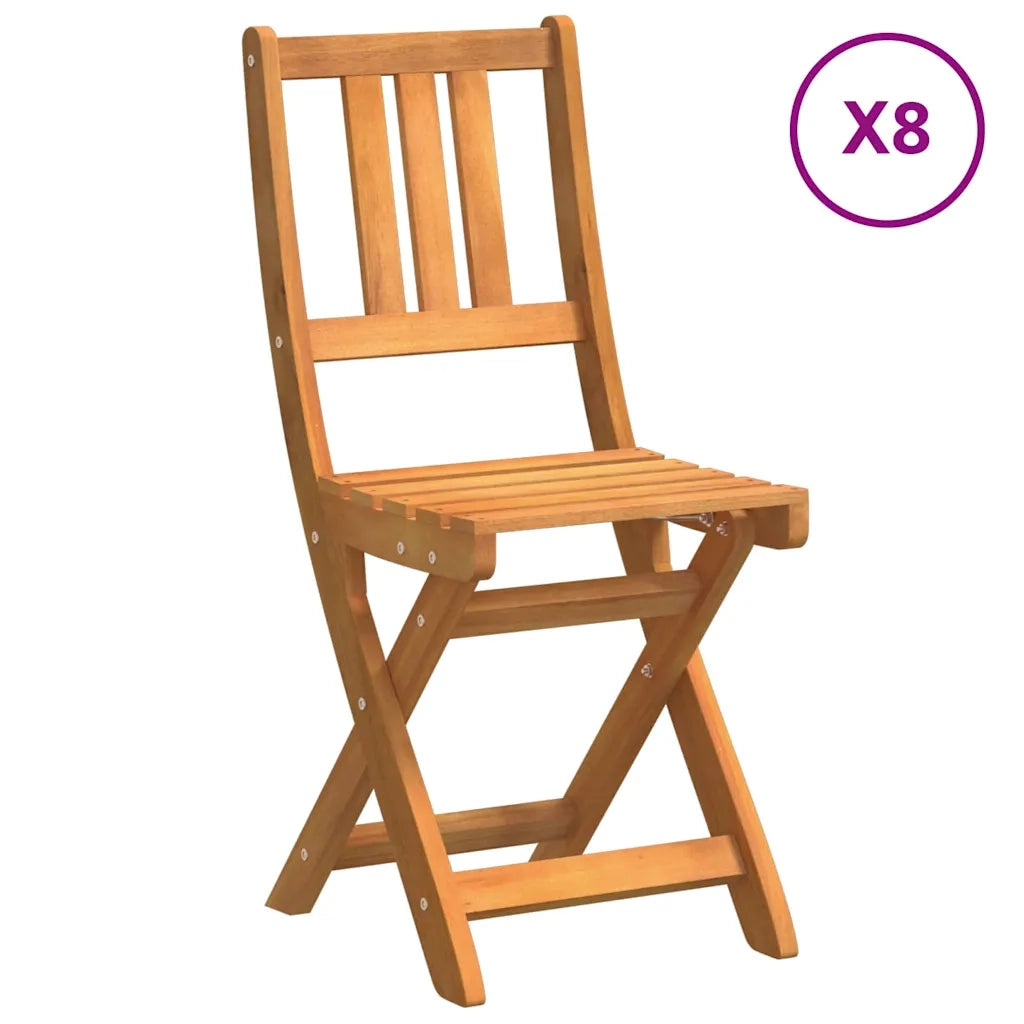 Sedie Bistro da Giardino 8 pcs Legno di Acacia Massello 3324842
