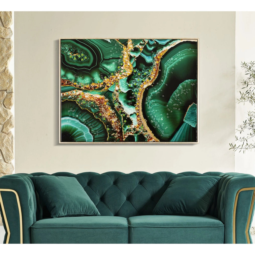 Stampa su Tela Marmo 12, Multicolore, Legno, 82x4x62 cm