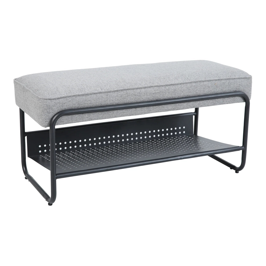 Panca portascarpe 90 x 37 x 42 cm metallo grigio 03_0008977