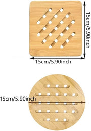 Sostegni in Bambù - Resistente al Calore - Lavabili - 15 cm - Riciclabili - Adatti alla Cucina - 4 Pezzi