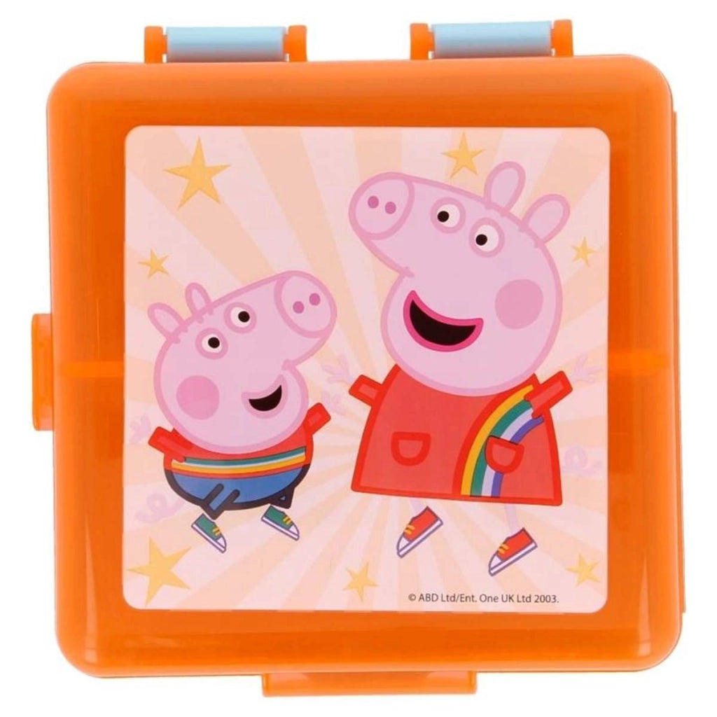 Contenitore per il pranzo per bambini a forma quadrata in plastica senza BPA, resistente Arancione Peppa Pig