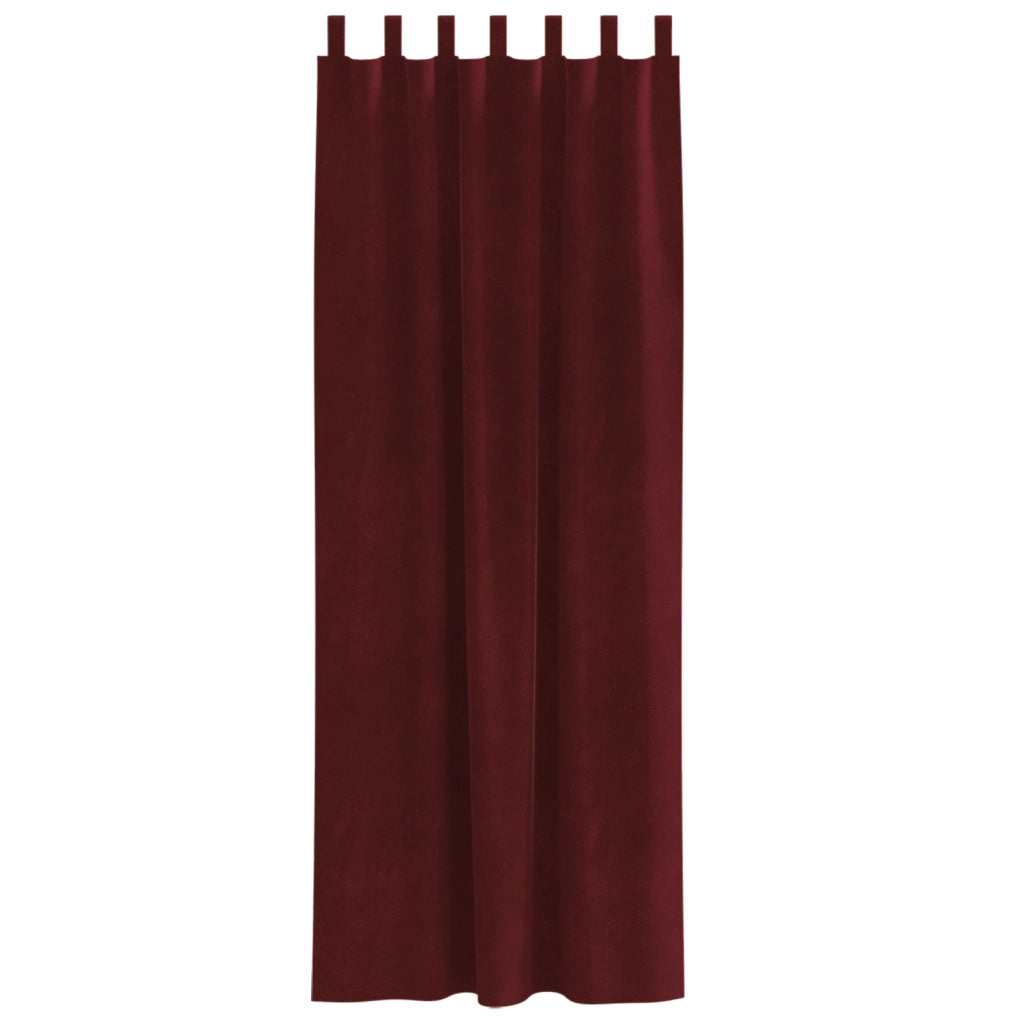 Tende oscuranti  con anelli 2 pezzi Rosso vino Velluto