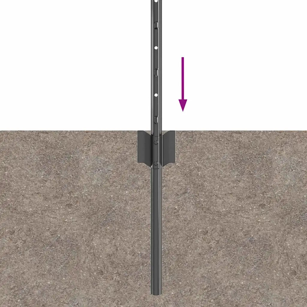 Palo della recinzione 44 pz Grigio 100 cm Acciaio CFW9815835