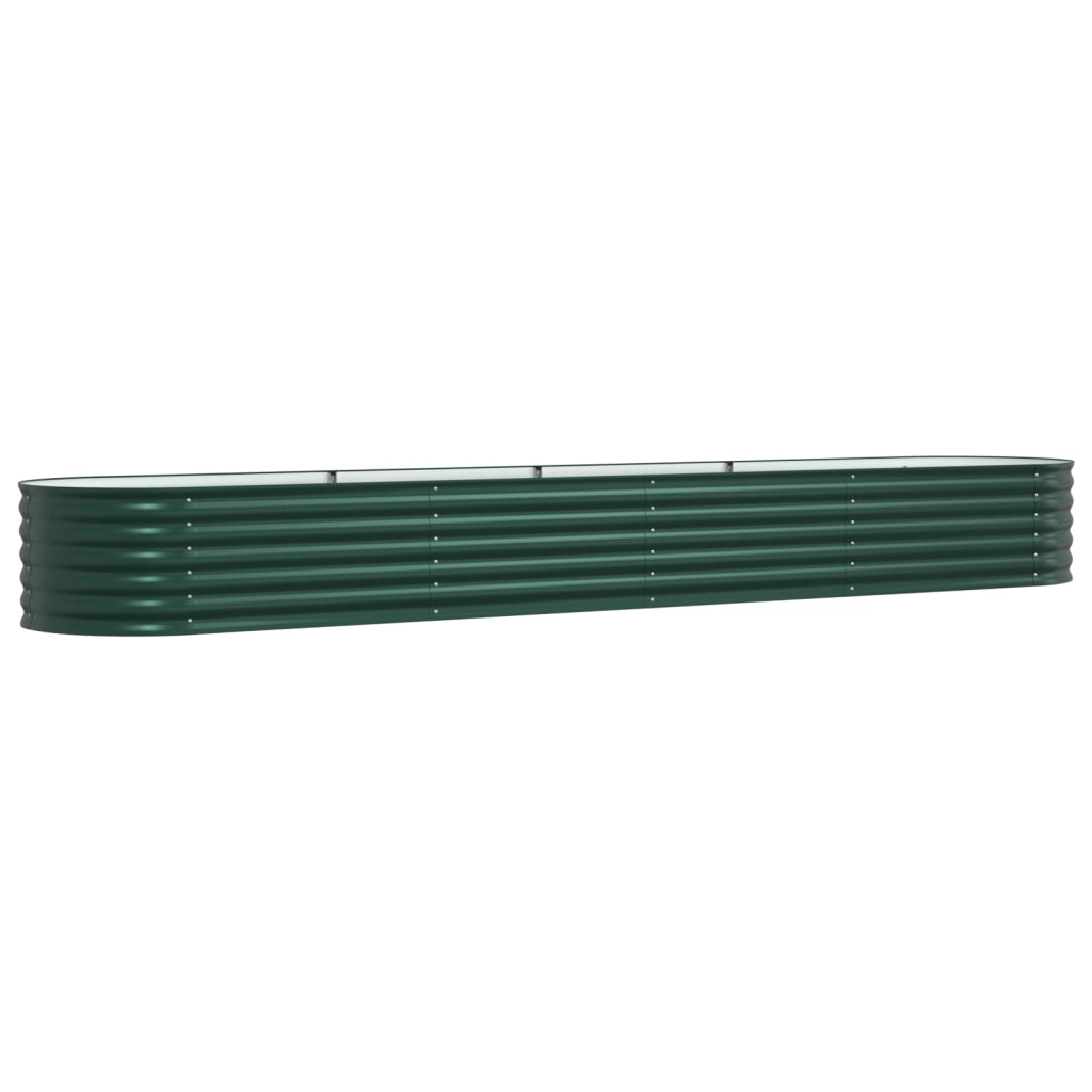 Letto da Giardino Rialzato Verde 400x80x44 cm in Acciaio Galvanizzato