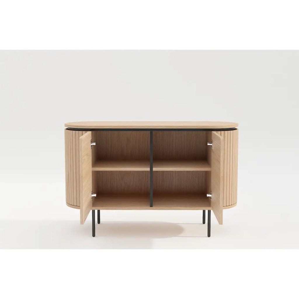 Buffet 120 cm 2 porte rovere chiaro e nero – Collezione SÖREN