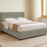 Ripon, Letto Singolo Sfoderabile Made in Italy, Grigio