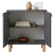 Madia Pontida, Credenza un Ripiano, 72x36x73h cm Nero Antracite