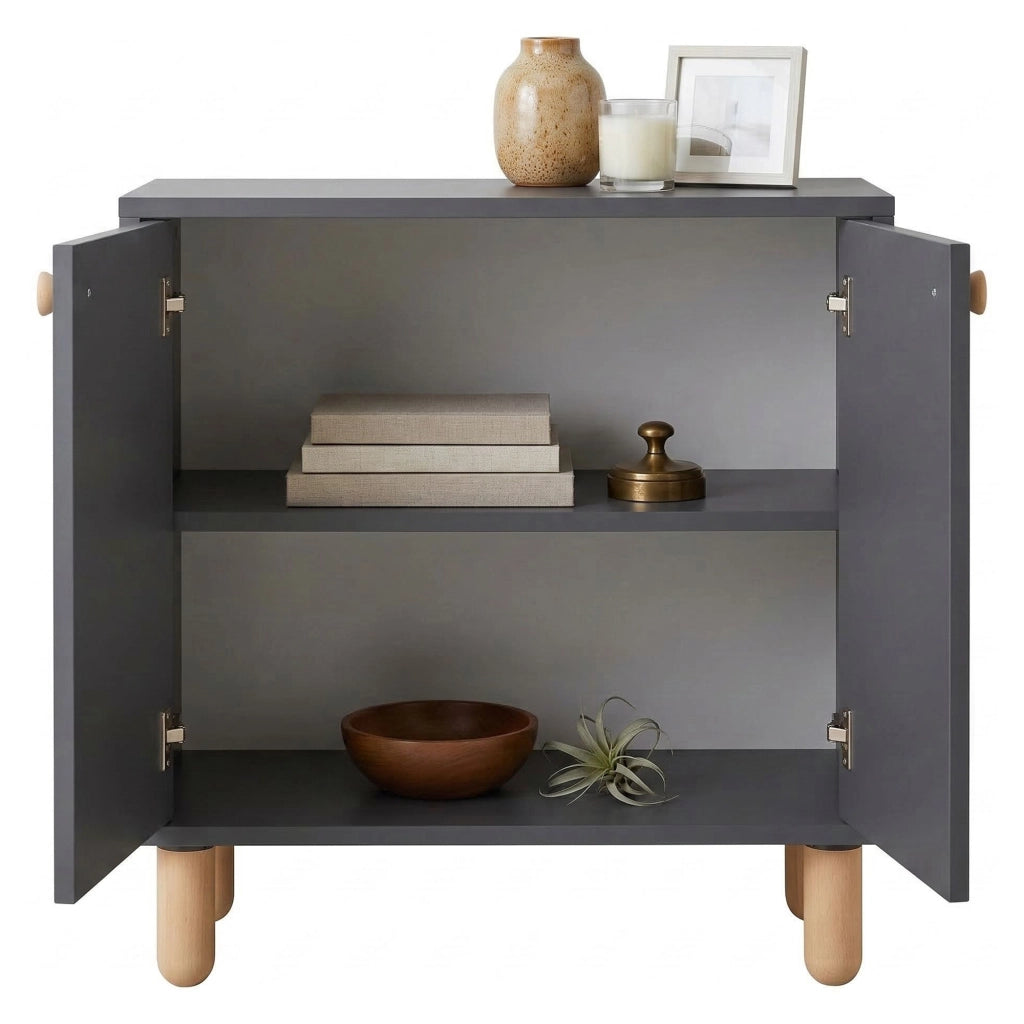 Madia Pontida, Credenza un Ripiano, 72x36x73h cm Nero Antracite