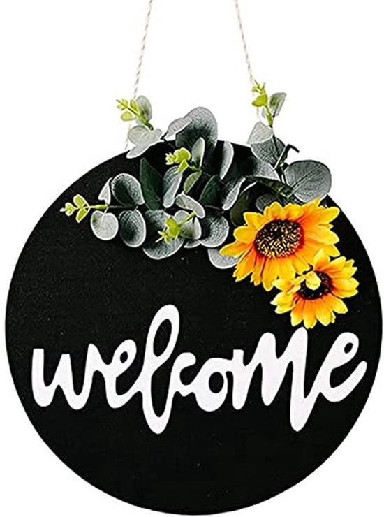 Benvenuto Tavolo in Legno - Tavolo di Benvenuto per Matrimoni - Decorazione per la Porta d'Entrata - Stile Rustico - Regalo Ideale - Design Zinnia