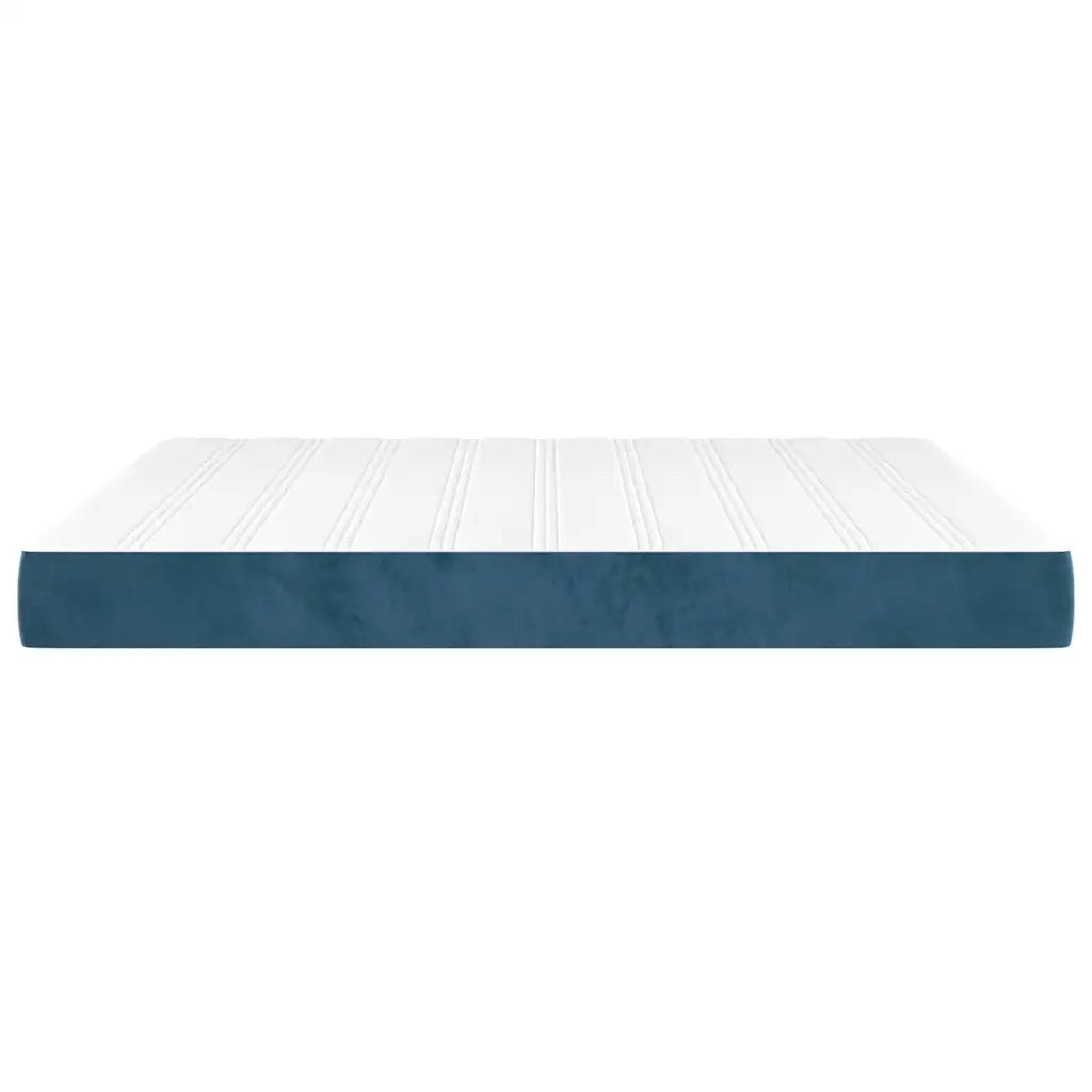 Materasso a Molle Insacchettate Rigidità Media Blu Scuro 160x220x20 cm in Velluto 4016628