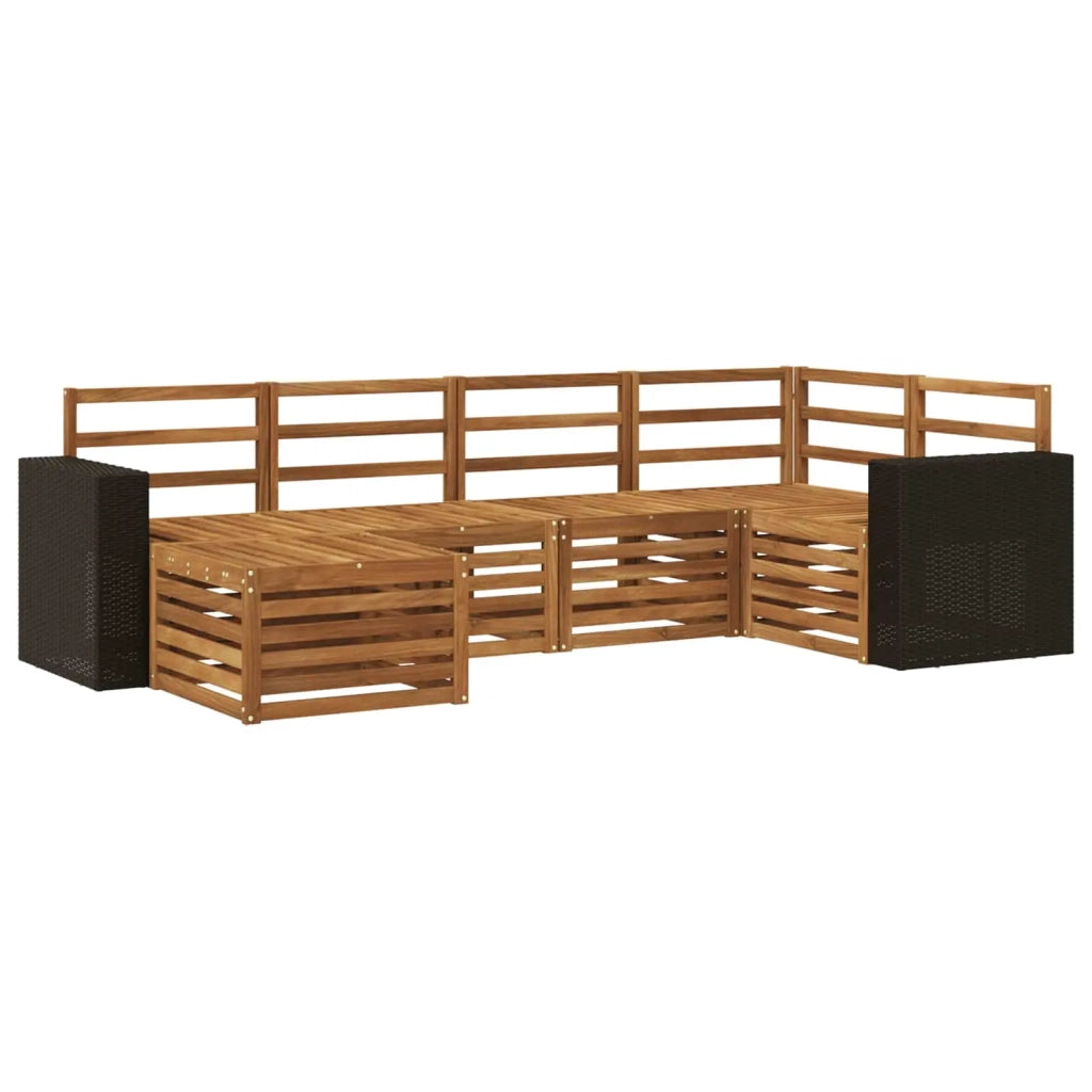 Set di divani da esterno 6 pz Naturale Poliestere 3384570