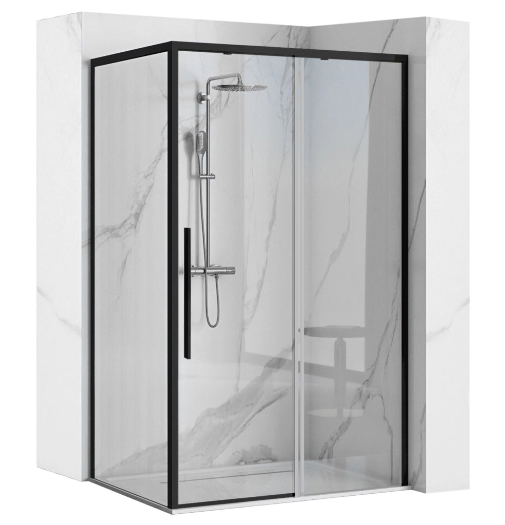 Cabina Doccia Solar Black Mat 90x90 con piatto doccia Savoy