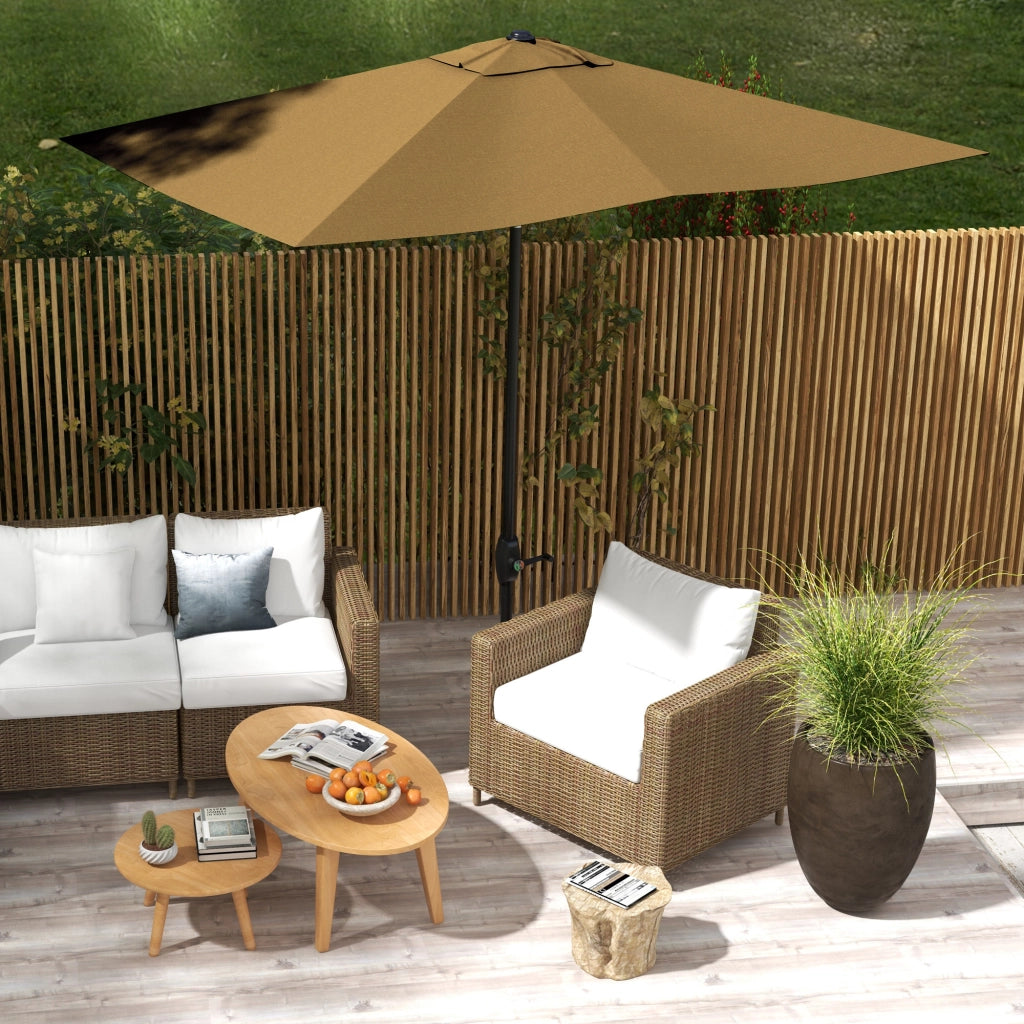 Ombrellone Rettangolare da Giardino ¨C Zephmum ¨C Grigio 3x2 m Inclinabile