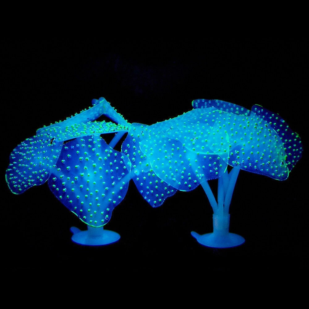 Trade Shop - Corallo Finto In Silicone Blu Artificiale Per Decorazioni Acquario Addobbi Pesci -