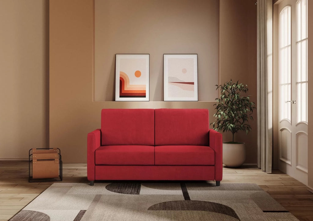 Divano karay 2 posti (due sedute da 60cm) misure esterne l.138cm | rosso - Mobili 2G