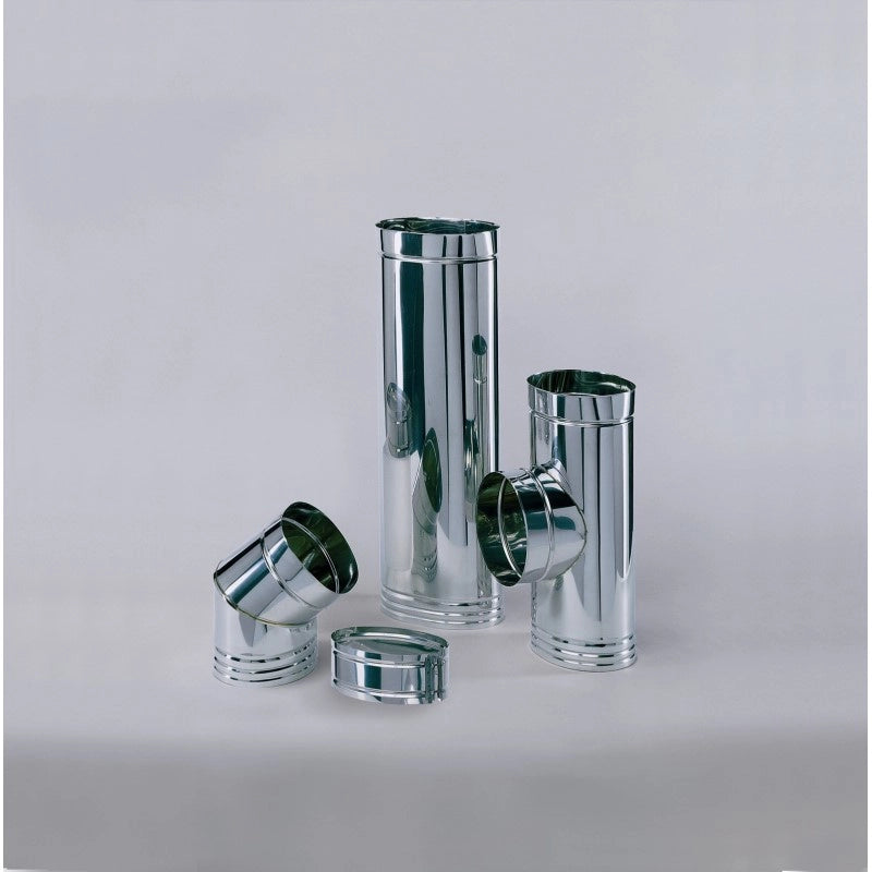CANNA FUMARIA TUBO CURVA ACCIAIO INOX AISI 304 Monoparete 90°  -TUTTE LE MISURE- ø100