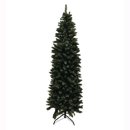 Albero di Natale SLIM GHERKIN Stretto Verde 210cm 818 Rami PVC Apertura Ombrello F4850