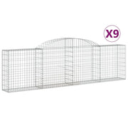Set di 9 gabbioni ad arco per recinzioni gabbie e muri di contenimento 300 x 30 x 80/100 cm ferro zincato argento 02_0041280