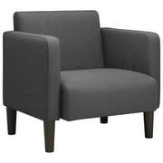 Divano Poltrona | Sedia con Braccioli Grigio Scuro 54 cm Tessuto a Coste
