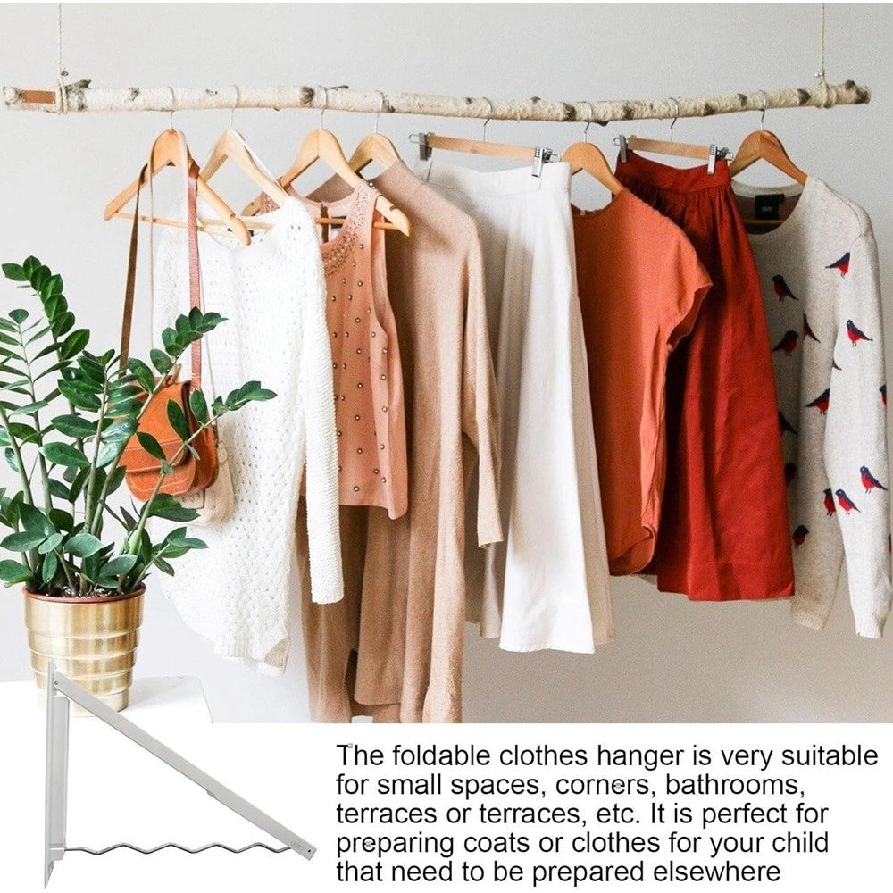 Trade Shop - Stendibiancheria Appendiabiti Pieghevole Design Ondulato Salvaspazio A Parete -