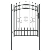 Cancello con Punta a Lancia KAMPEN 103 x 175 cm Acciaio Grigio CFW1218859