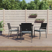 Set Pranzo da Giardino 5pz con Cuscini in Polyrattan e Acciaiocod mxl 125110