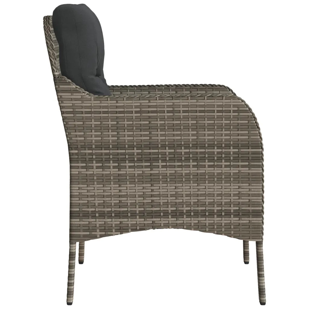 Sedie da Giardino con Cuscini 2 pz | Sedie da Esterno Grigie in Polyrattan