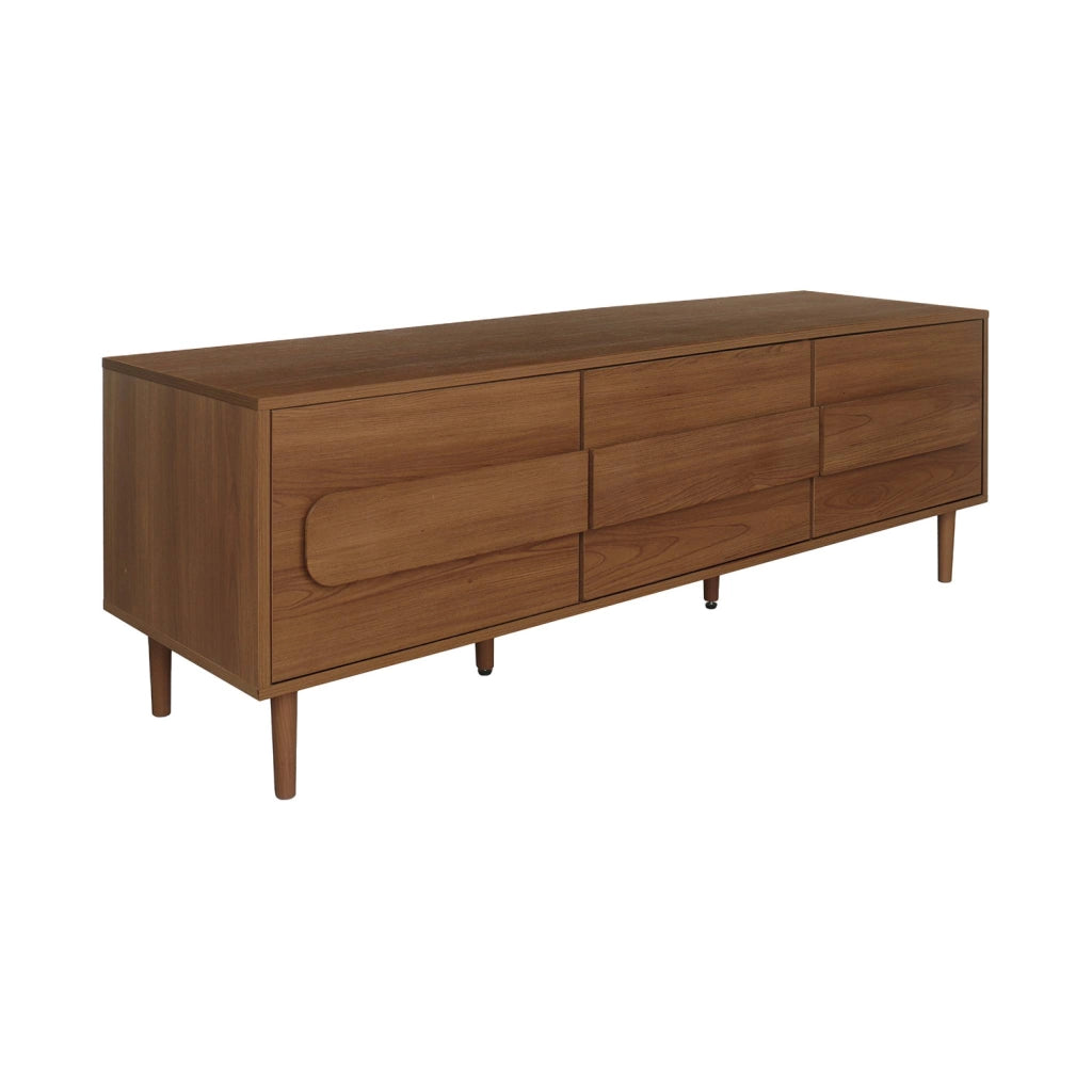 Mobile tv vintage effetto legno 3 ante 150cm, noce
