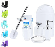 Set di accessori da bagno di alta qualità - contenitore di sapone - dispensatore - bicchiere - holder per spazzola da denti - contenitore per l'organizzazione della bagno - accessori da bagno