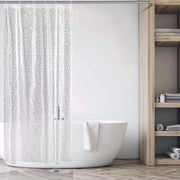 Gordino per doccia, trasparente, 100 x 180 cm, fungicida, impermeabile, con 6 ganci in acciaio inox e corda di pesatura