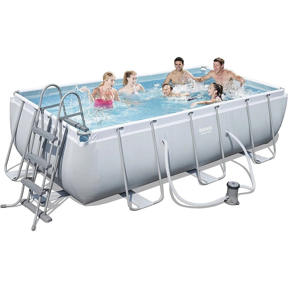 Trade Shop - Piscina Fuori Terra Power Steel Frame Rettangolare 404 X 201 X 100cm Pompa 56441 -