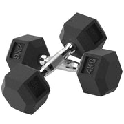 Manubri Esagonali da 4 kg ¨C zephmum ¨C Nero, Gomma Antiscivolo