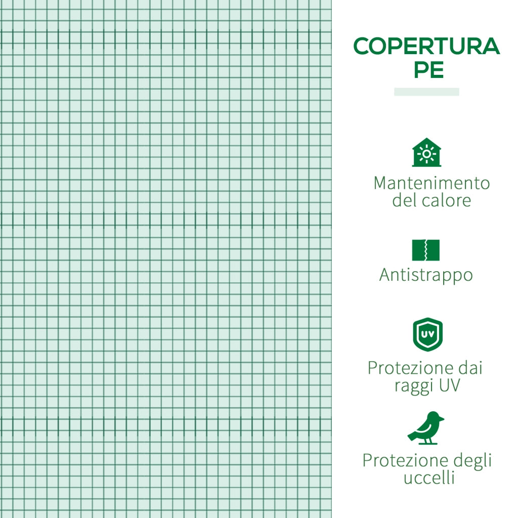 Serra da Giardino ¨C zephmum ¨C Verde Acciaio PE 400x100x80 cm