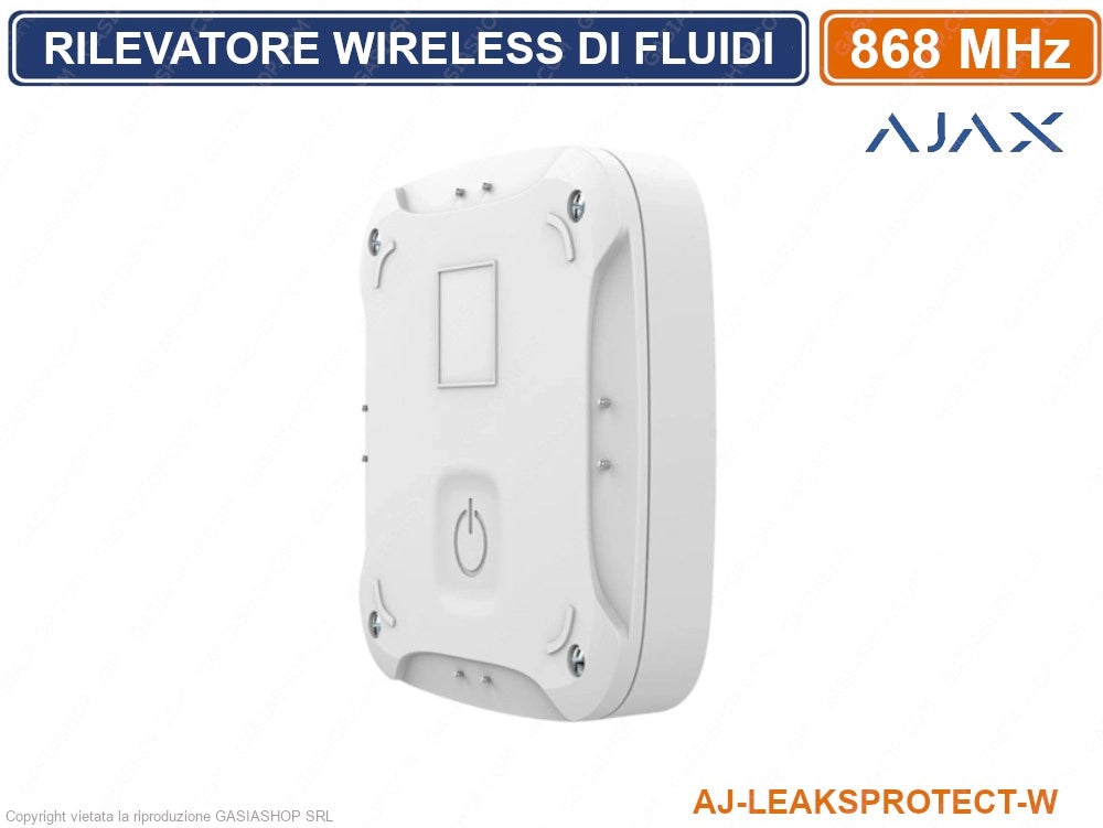 AJAX LEAKS RIVELATORE DI FLUIDI ACQUA ALLAGAMENTO INONDAZIONE WIRELESS BIANCO