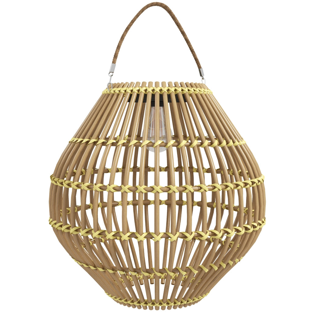 Lampada Solare da Giardino in Rattan ¨C zephmum ¨C Giallo 31x31x32 cm