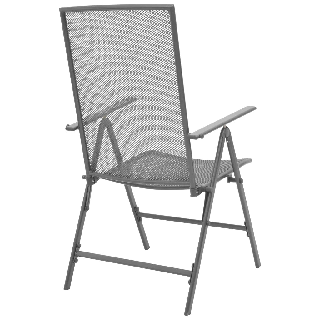 Sedie da Giardino Impilabili 2 pz in Acciaio Grigio 42716