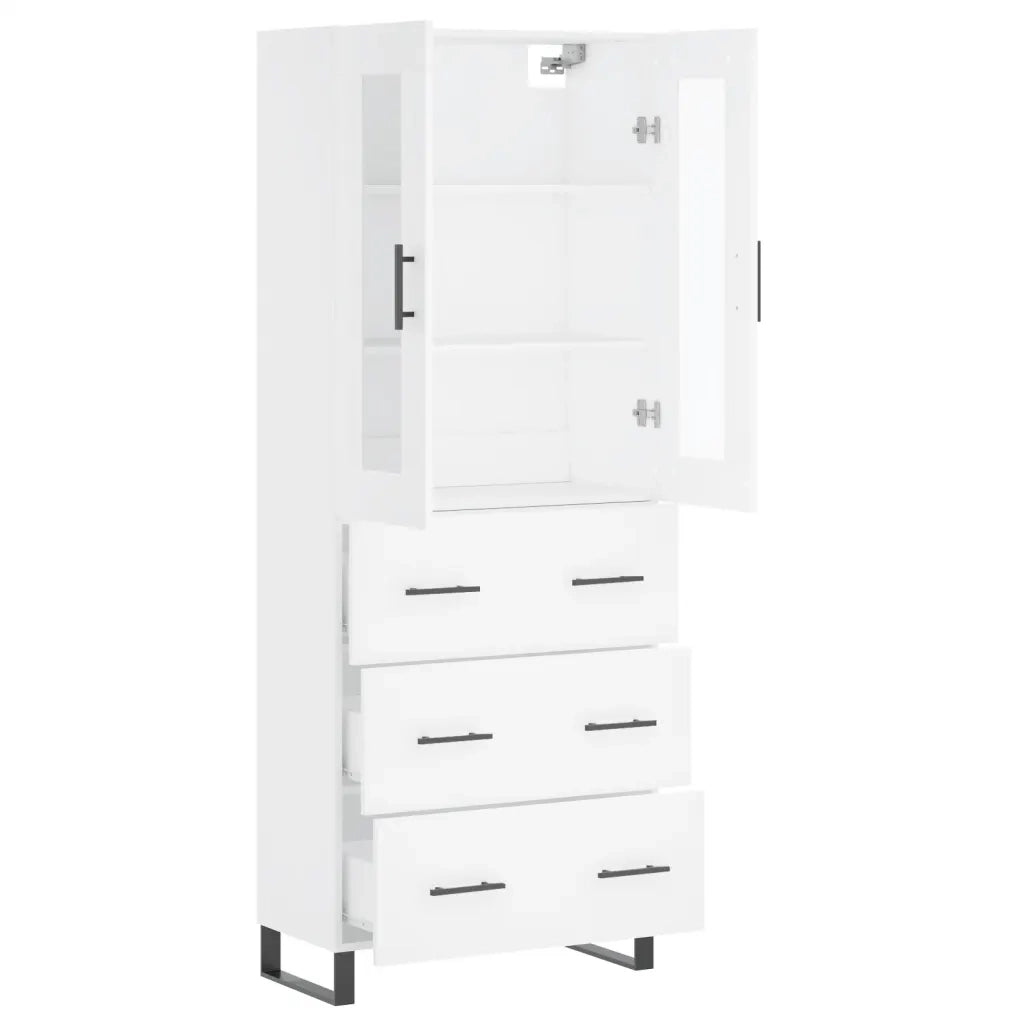 Credenza Bianca 69,5x34x180 cm in Legno Multistrato 3198425