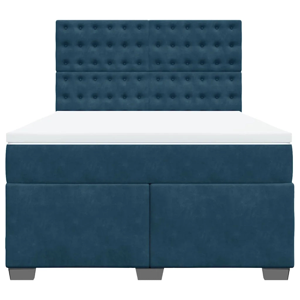 Giroletto a Molle con Materasso Blu 140x200 cm in Velluto 3293246