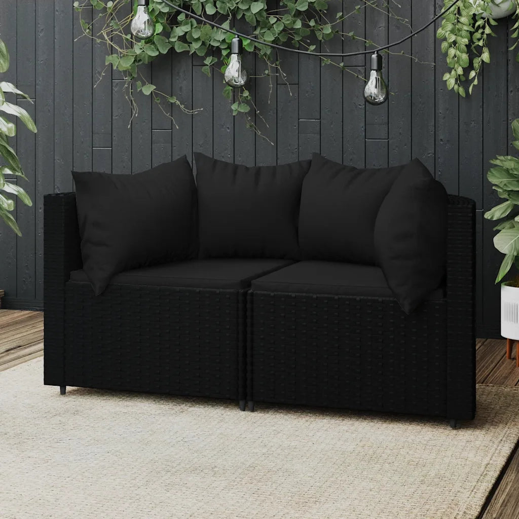 Divani Angolari da Giardino con Cuscini 2pz in Polyrattan Nerocod mxl 106099