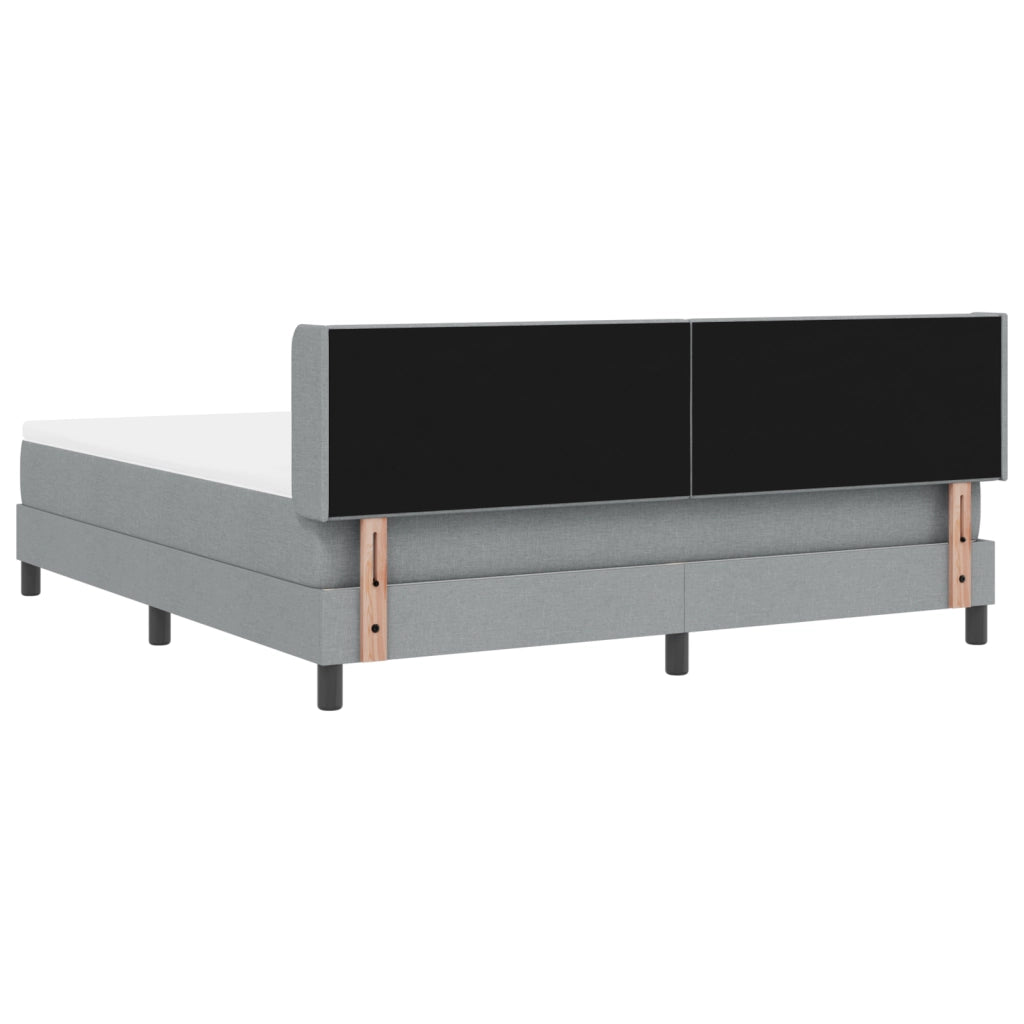 Letto Box Spring  con Materasso Grigio Chiaro 180x200 cm Tessuto
