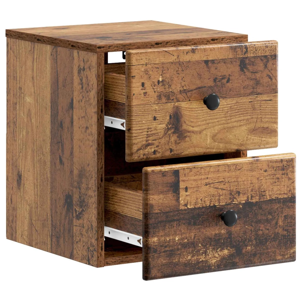 Mobiletto da notte a muro Legno antico 34,5 x 33 x 40 cm 899161