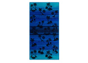 Telo Mare Jacquard Spugna Asciugamano Spiaggia Disegno Oasi - Telo Mare - Blu
