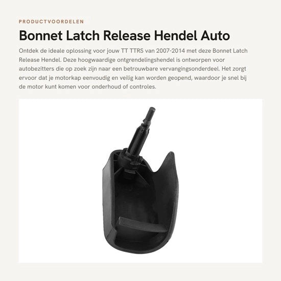 Capotiglie motore - Articolo di ricambio aftermarket - Adatto per TT/TTRS 2007-2014 - ABS-Plastica - Nero - Numero di parte 8J1 823 533 C - Maniglia di apertura