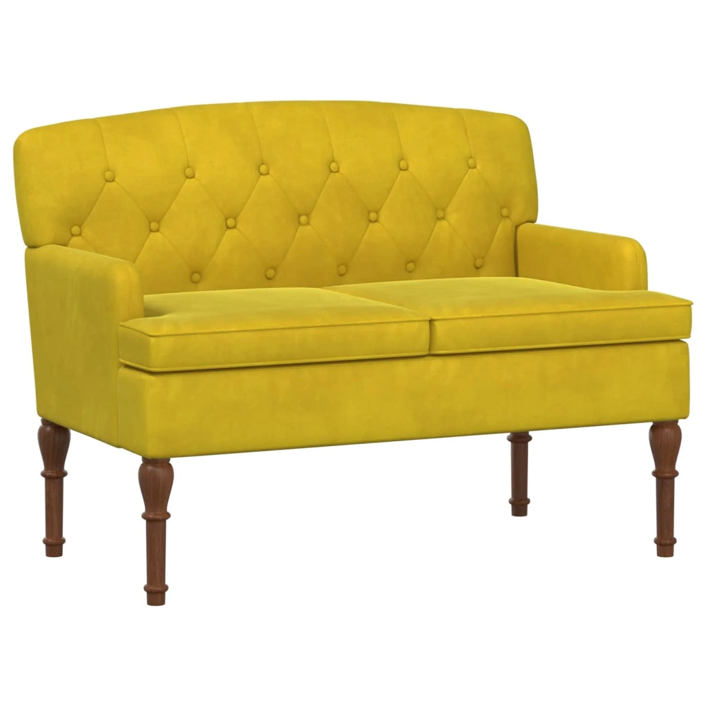 Loveseat con bottoni imbottiti Giallo Chiaro 111 x 65 x 79 cm 42041850