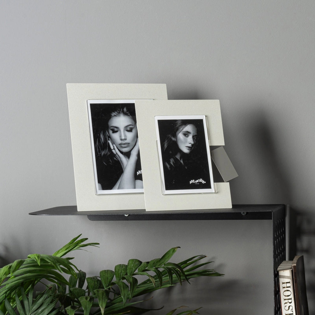Portafoto di design Bliko piccolo Avorio,fango