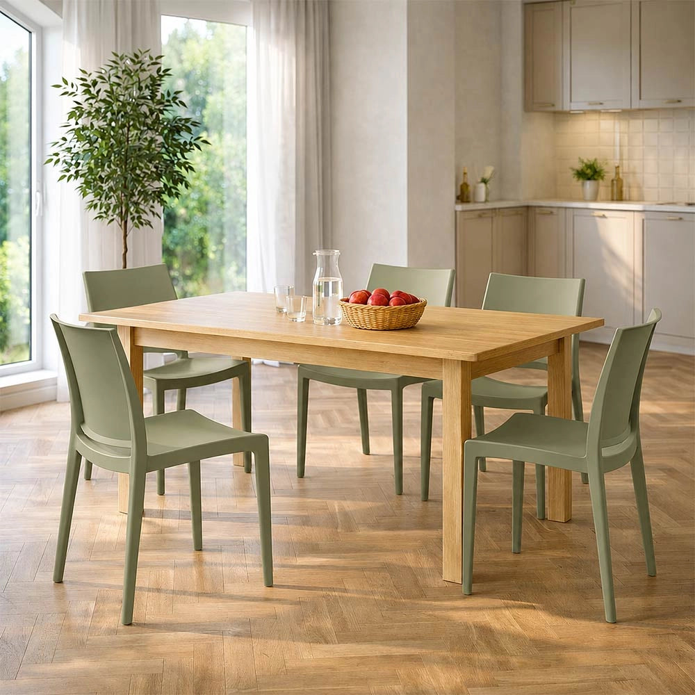 Sedia da sala da pranzo Altea in plastica colore Verde Oliva modello comfort