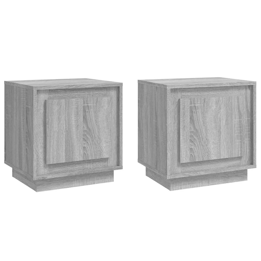 Comodini 2 pz-Set di 2 Tavolino da notte Grigio Sonoma 44x35x45 cm in Legno Multistrato