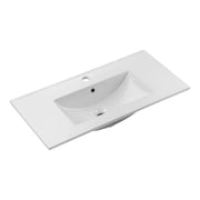 Lavabo da incasso FLOW 80 cm ceramica bianco lucido design rettangolare